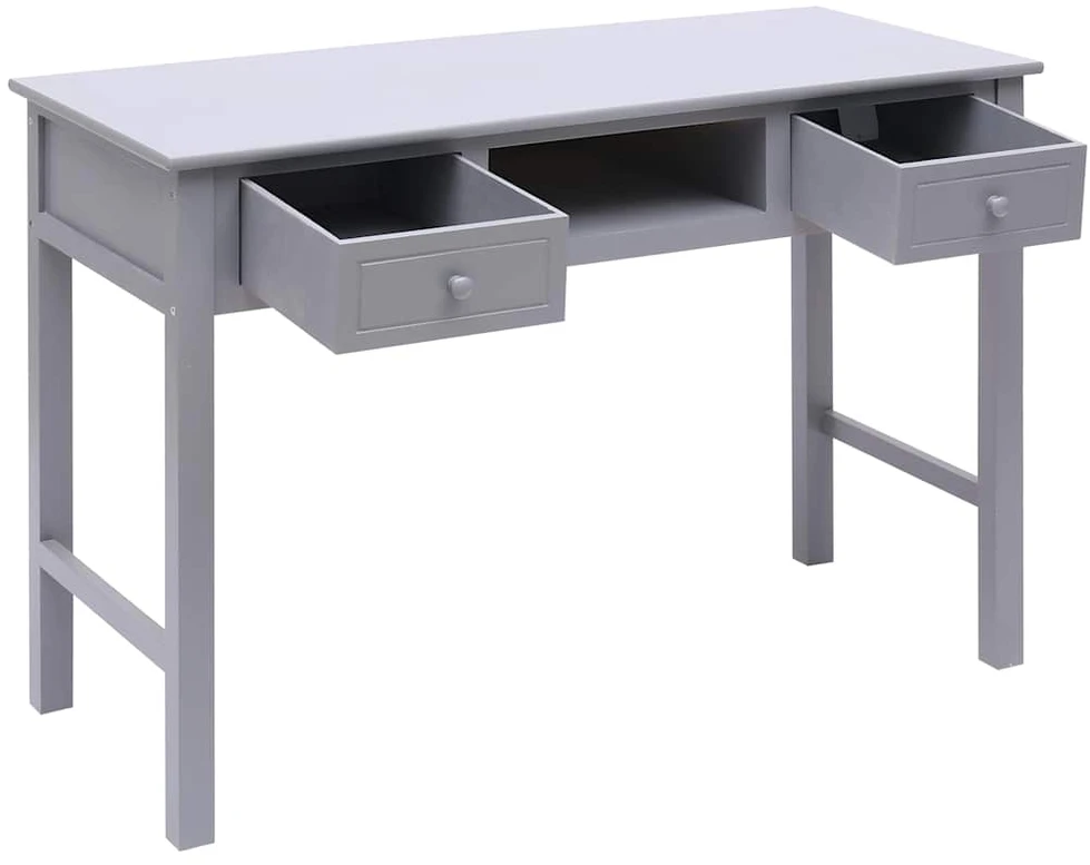 Rašomasis stalas, pilkos spalvos, 110x45x76 cm, mediena
