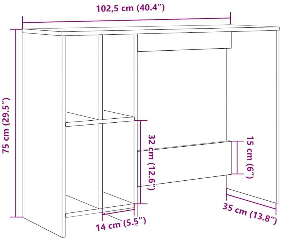 Rašomasis stalas Senas medis 102,5x35x75 cm Inžinierinė mediena