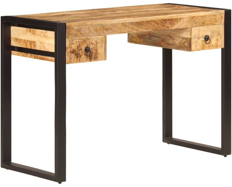 Rašomasis stalas su 2 stalčiais, 110x50x77cm, mango med. mas.