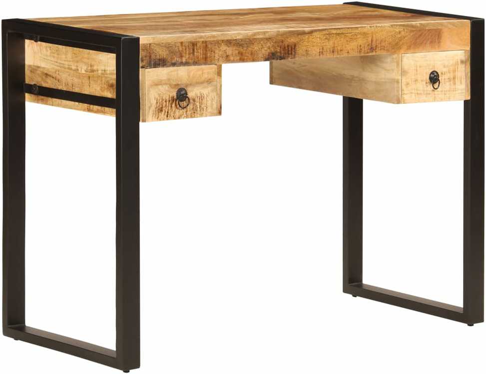 Rašomasis stalas su 2 stalčiais, 110x50x77cm, mango med. mas.