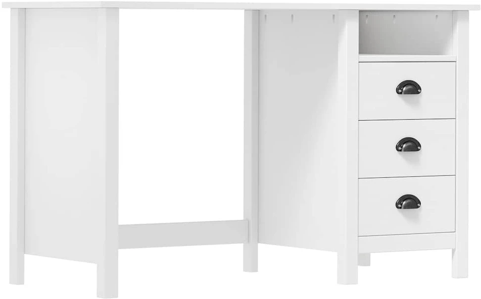 Rašomasis stalas su 3 stalčiais Hill, 120x50x74cm, pušis