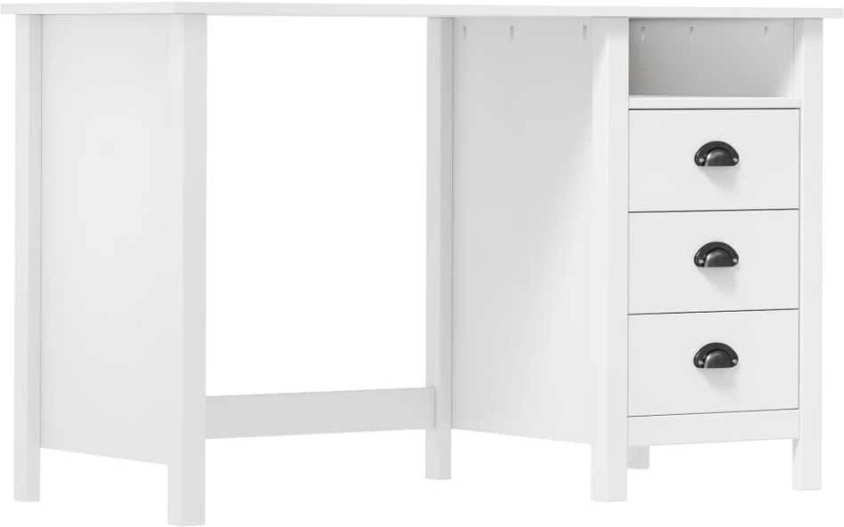 Rašomasis stalas su 3 stalčiais Hill, 120x50x74cm, pušis