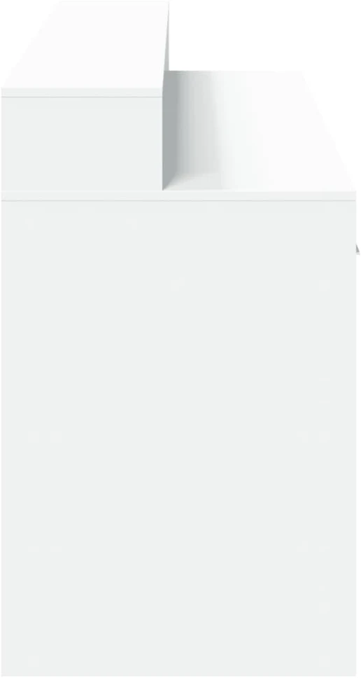 Rašomasis stalas su LED apšvietimu, baltas, 160x55x91cm