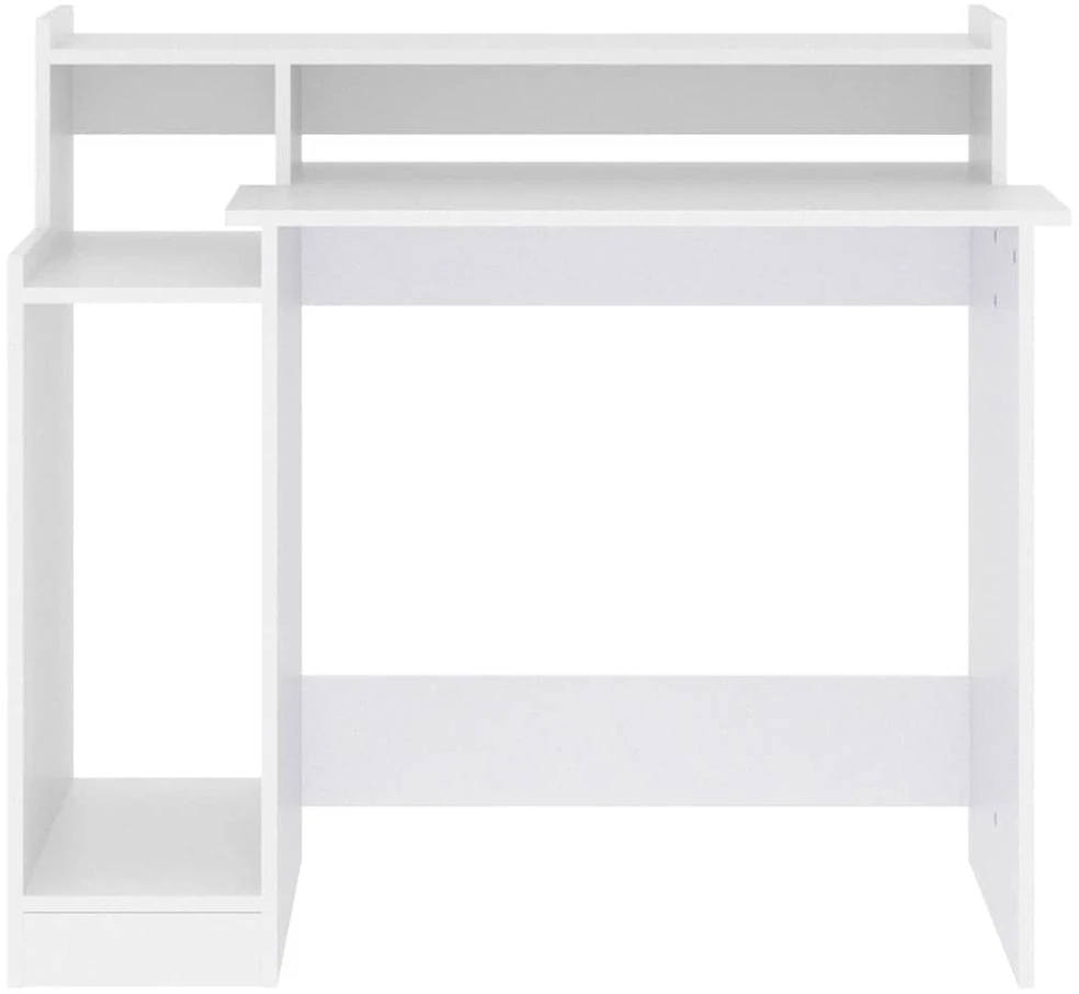 Rašomasis stalas su LED apšvietimu, baltas, 97x45x90cm, mediena