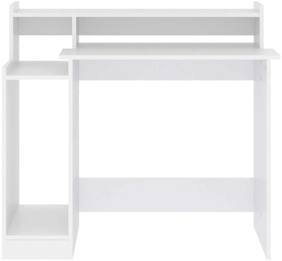 Rašomasis stalas su LED apšvietimu, baltas, 97x45x90cm, mediena