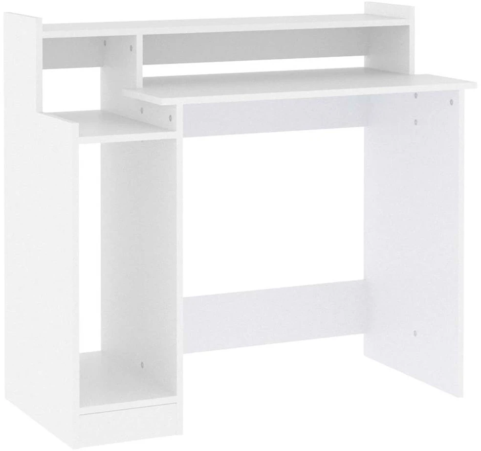 Rašomasis stalas su LED apšvietimu, baltas, 97x45x90cm, mediena