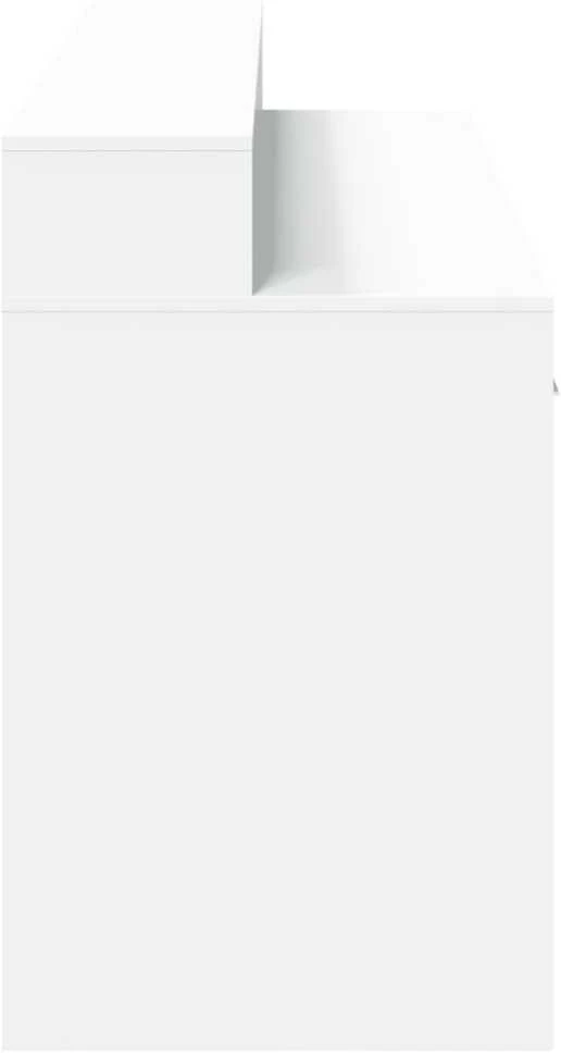 Rašomasis stalas su LED apšvietimu, baltas, 160x55x91cm