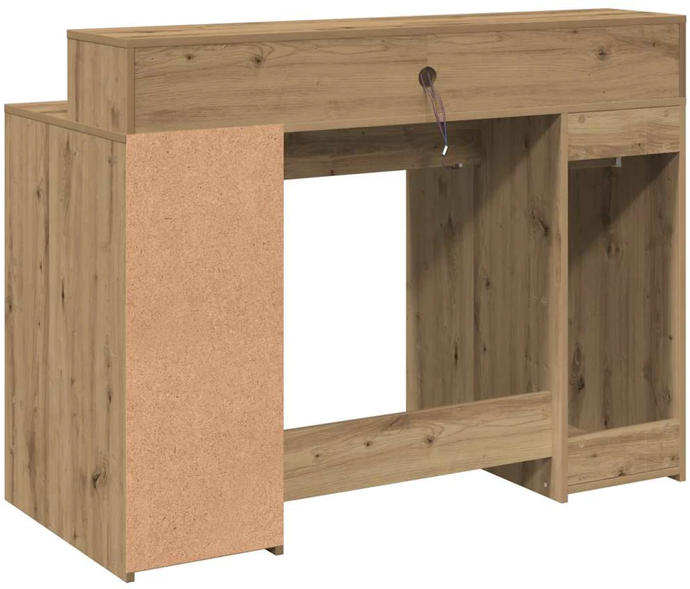 Rašomasis stalas su LED, artisano ąžuolo, 120x55x91cm, mediena