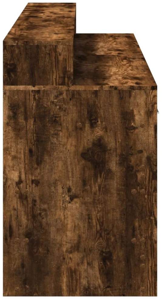 Rašomasis stalas su LED, dūminio ąžuolo, 160x55x91cm, mediena