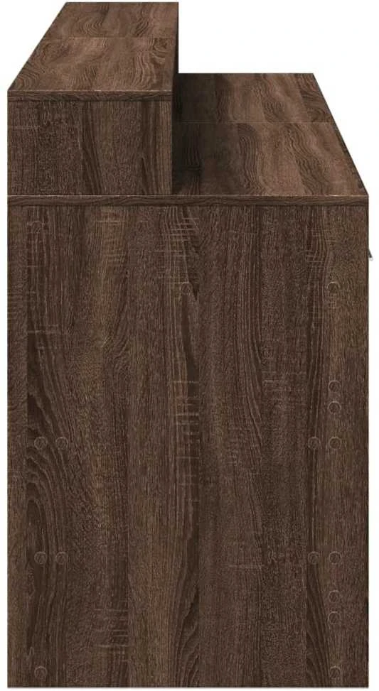 Rašomasis stalas su LED, rudas ąžuolo, 160x55x91cm, mediena