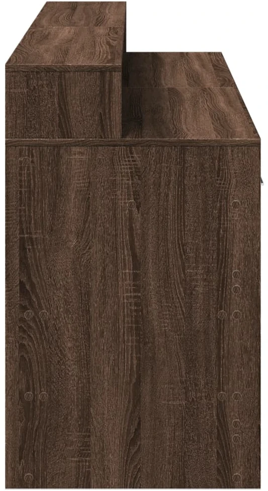 Rašomasis stalas su LED, rudas ąžuolo, 160x55x91cm, mediena
