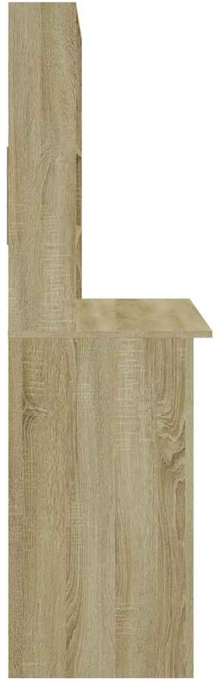 Rašomasis stalas su lentynomis, ąžuolo, 102x45x148cm, mediena