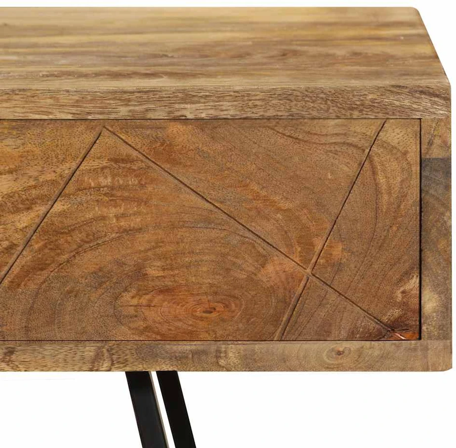 Rašomasis stalas su stalčiais, 110x50x76cm, mango med. masyvas