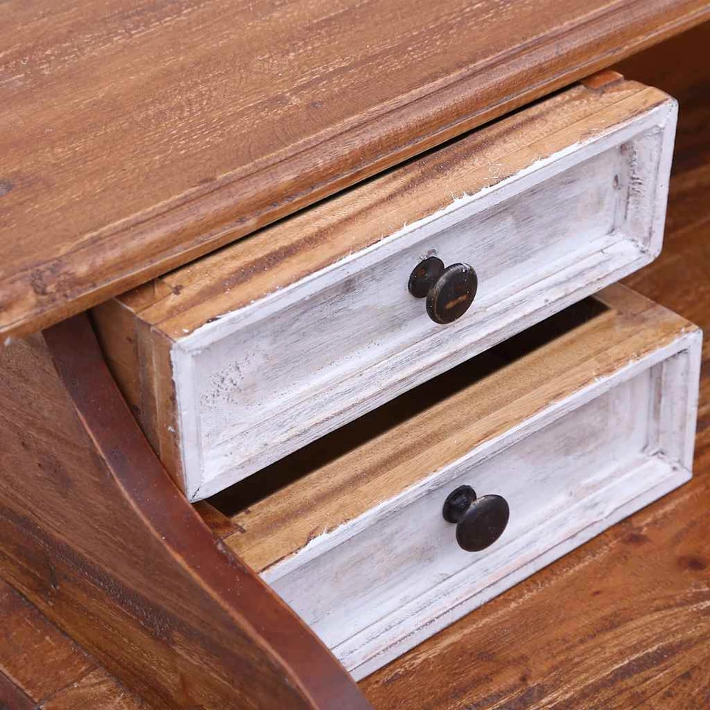 Rašomasis stalas su stalčiais, 90x50x101cm, raudonmedis
