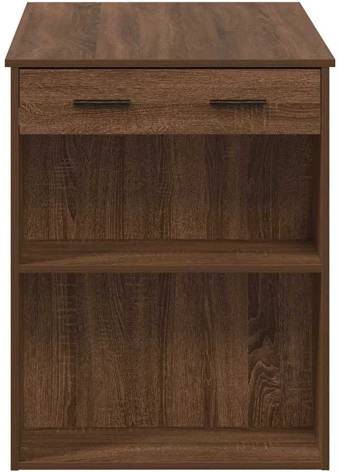 Rašomasis stalas su stalčiumi/lentyna, ruda, 102x62x77,5cm