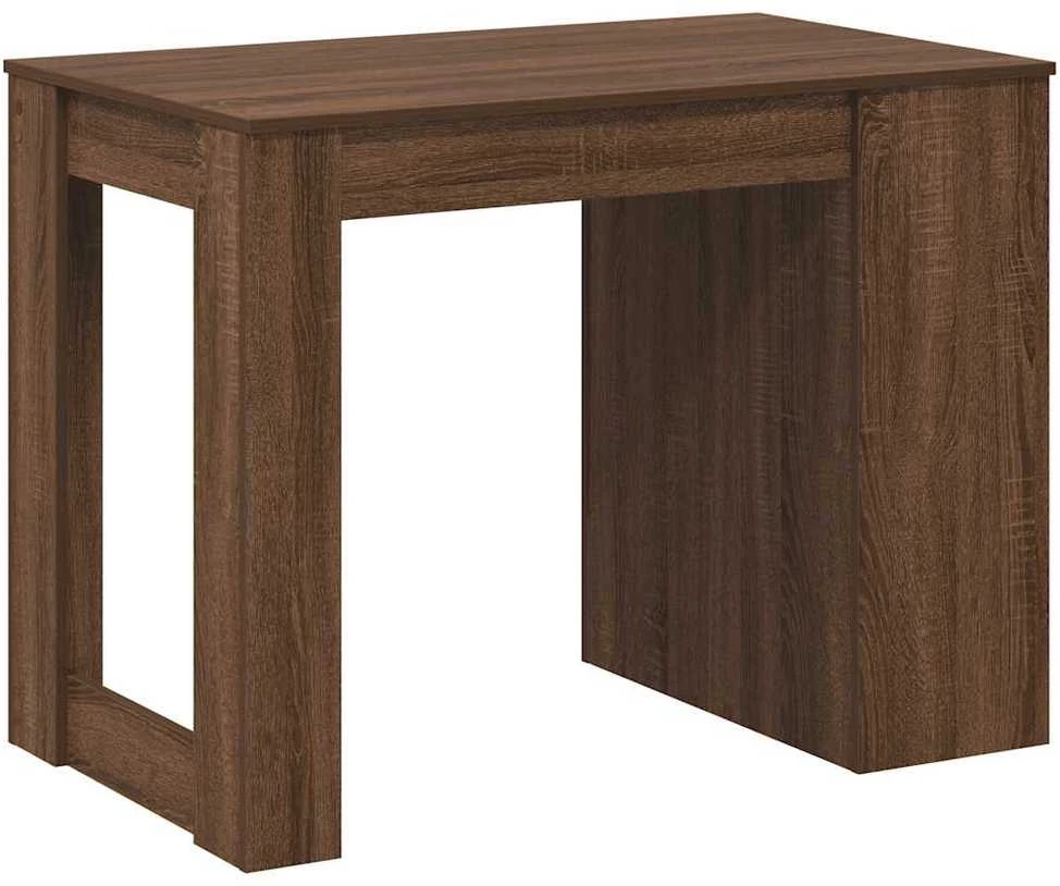 Rašomasis stalas su stalčiumi/lentyna, ruda, 102x62x77,5cm