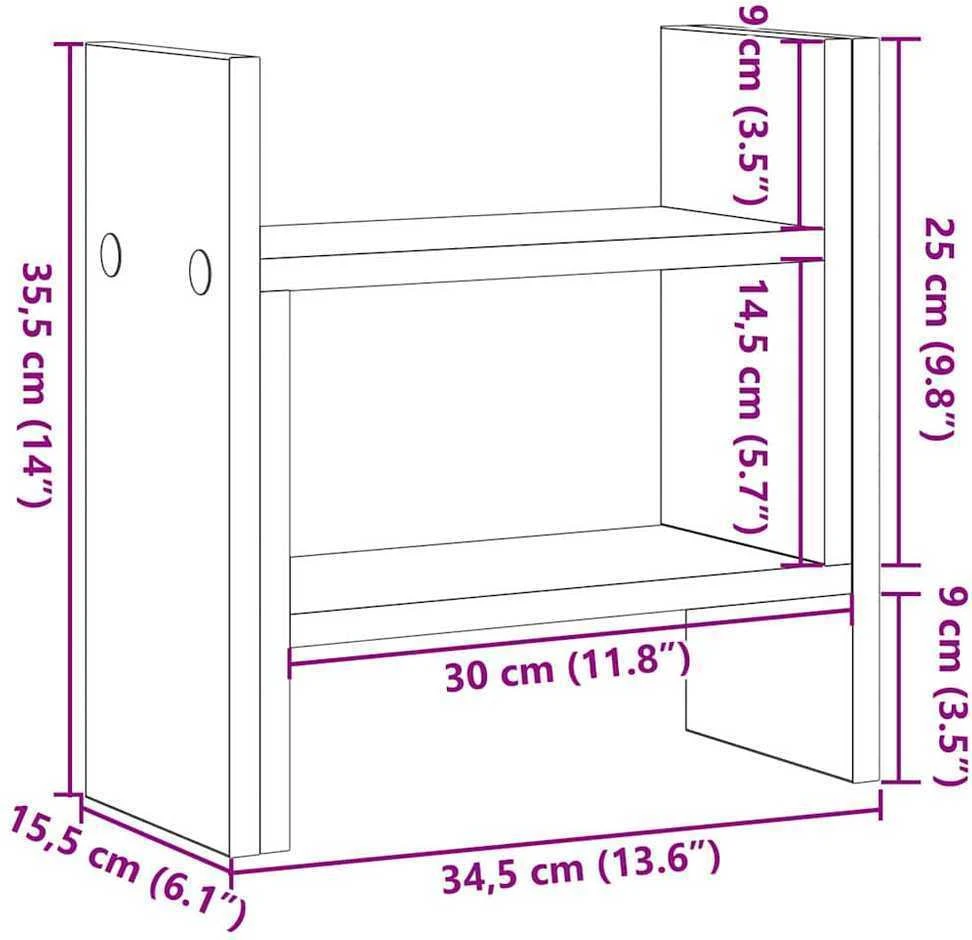Darbo stalo organizatorius Juodojo ąžuolo 50 x 15,5 x 35,5 cm