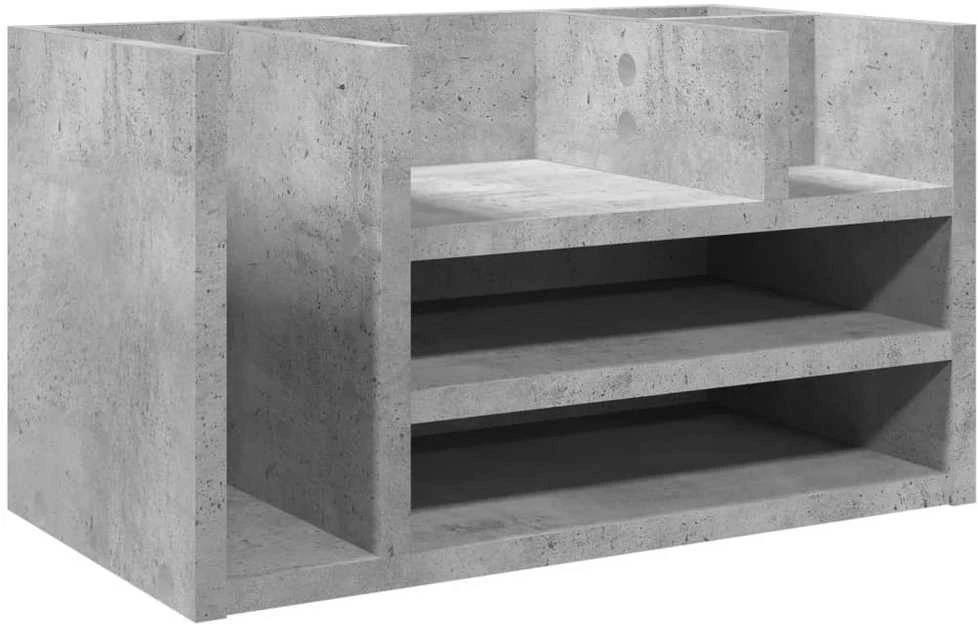 Rašomojo stalo lentyna, betono, 44,5x24x25cm, apdirbta mediena