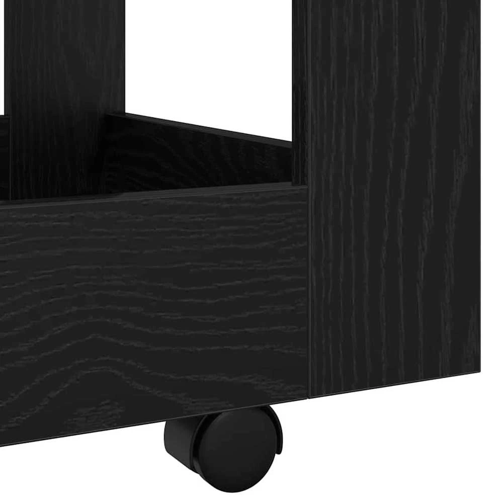 Rašomojo Stalo Vežimėlis Juodas ąžuolas 60 x 45 x 60 cm