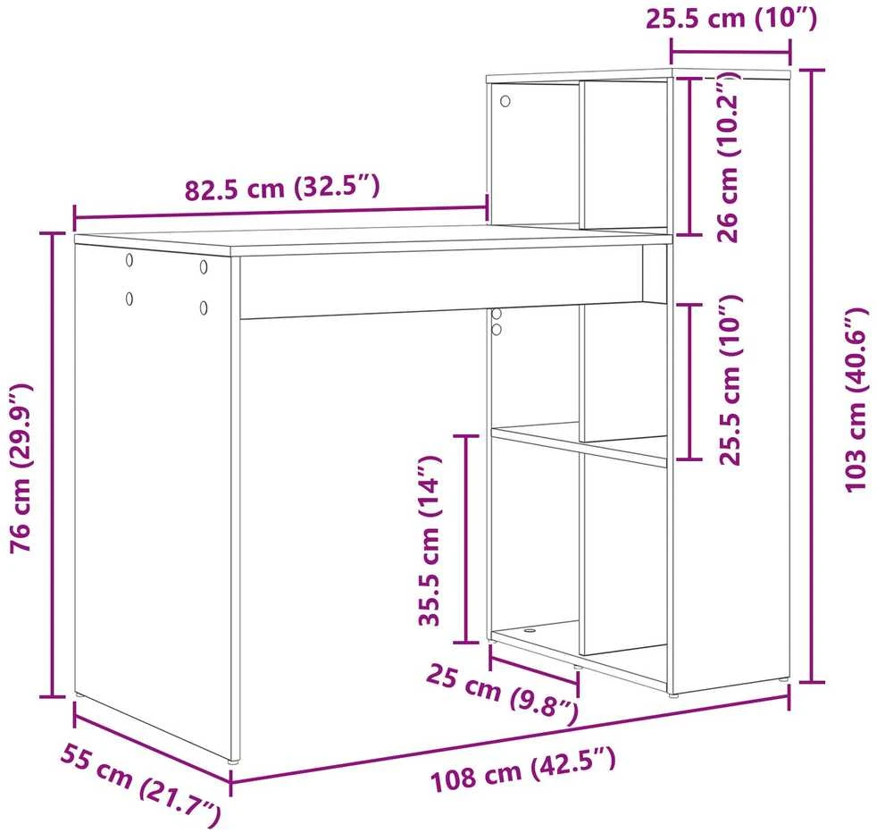 Stalas Pilkas Sonoma Apdirbta mediena 108 x 55 x 103.5 cm