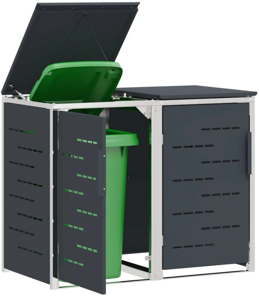 Atliekų dėžės saugojimas for 2 Bins 240L Nerūdijantis plienas
