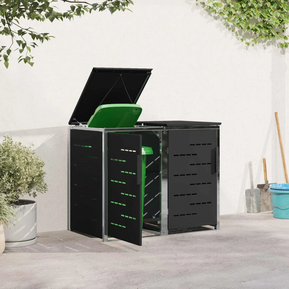 Atliekų dėžės saugojimas for 2 Bins 240L Nerūdijantis plienas