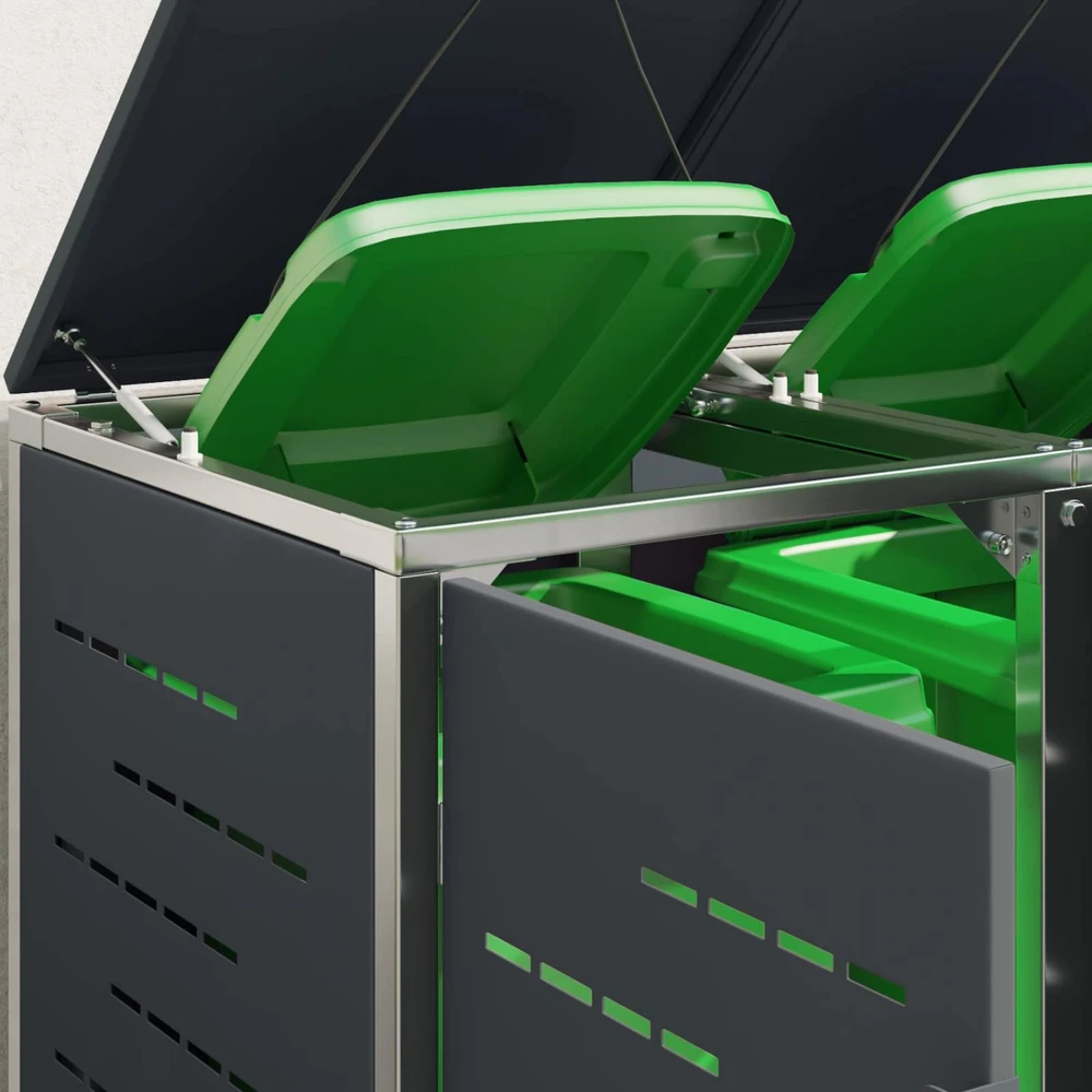 Atliekų dėžės saugojimas for 3 Bins 240L Nerūdijantis plienas