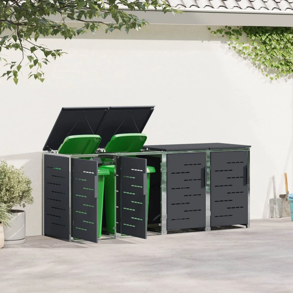 Atliekų dėžės saugojimas for 4 Bins 240L Nerūdijantis plienas