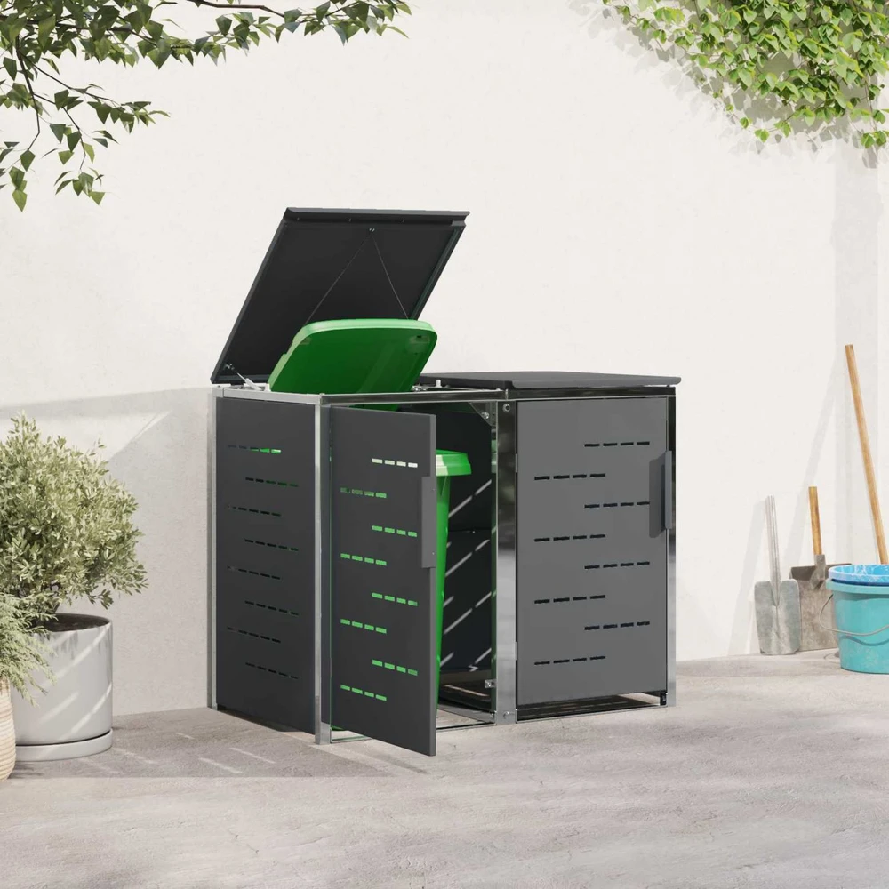 Atliekų dėžės saugojimas for 2 Bins 240L Nerūdijantis plienas