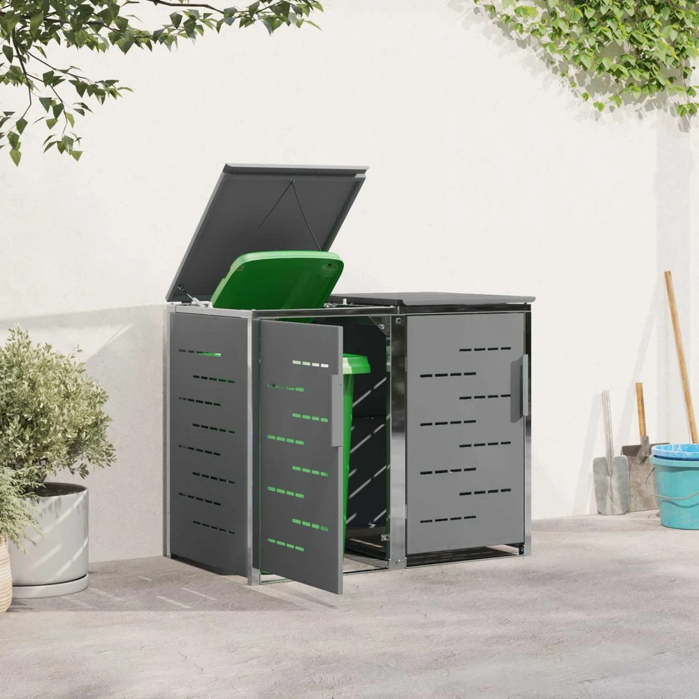 Atliekų dėžės saugojimas for 2 Bins 240L Nerūdijantis plienas