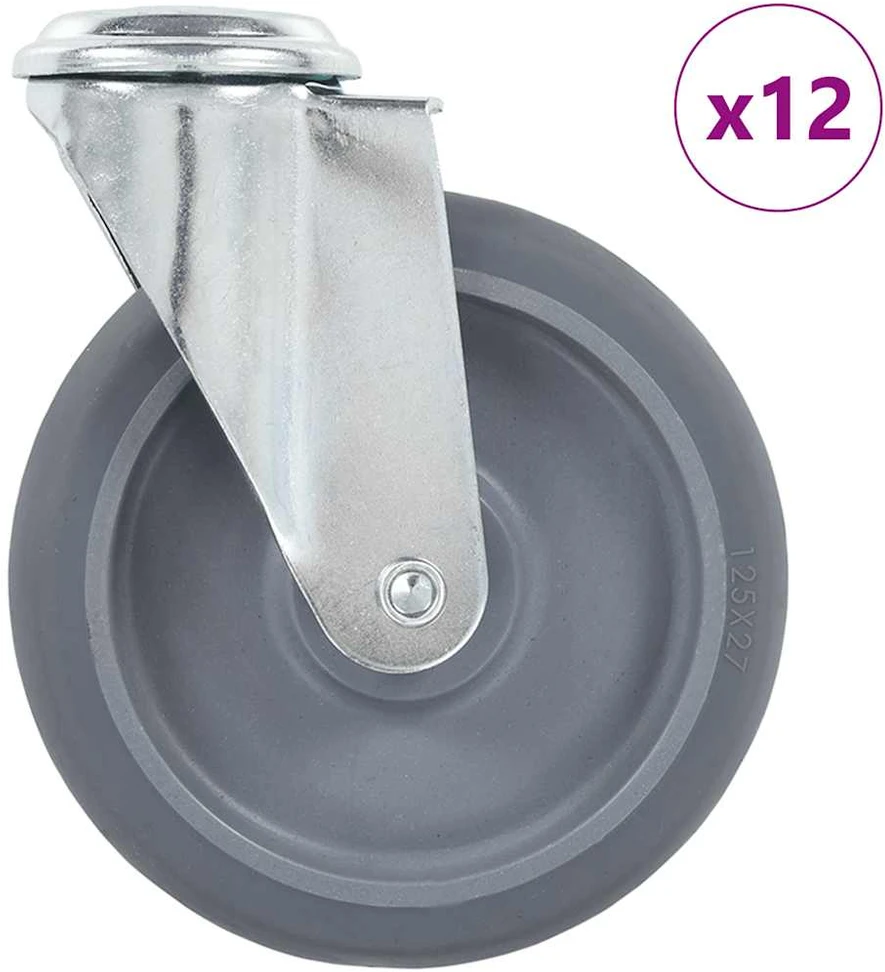 Ratukai, 12vnt., 125mm, pasukami, varžtu tvirtinami