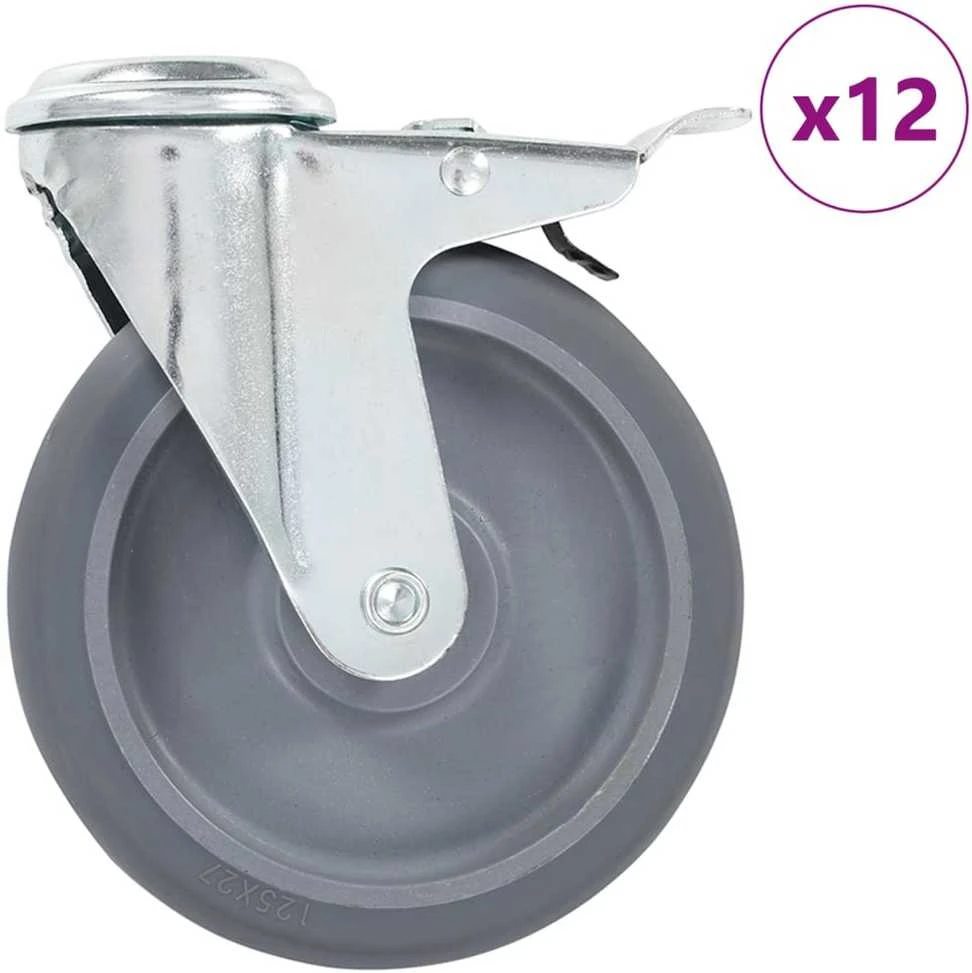 Ratukai, 12vnt., 125mm, pasukami, varžtu tvirtinami