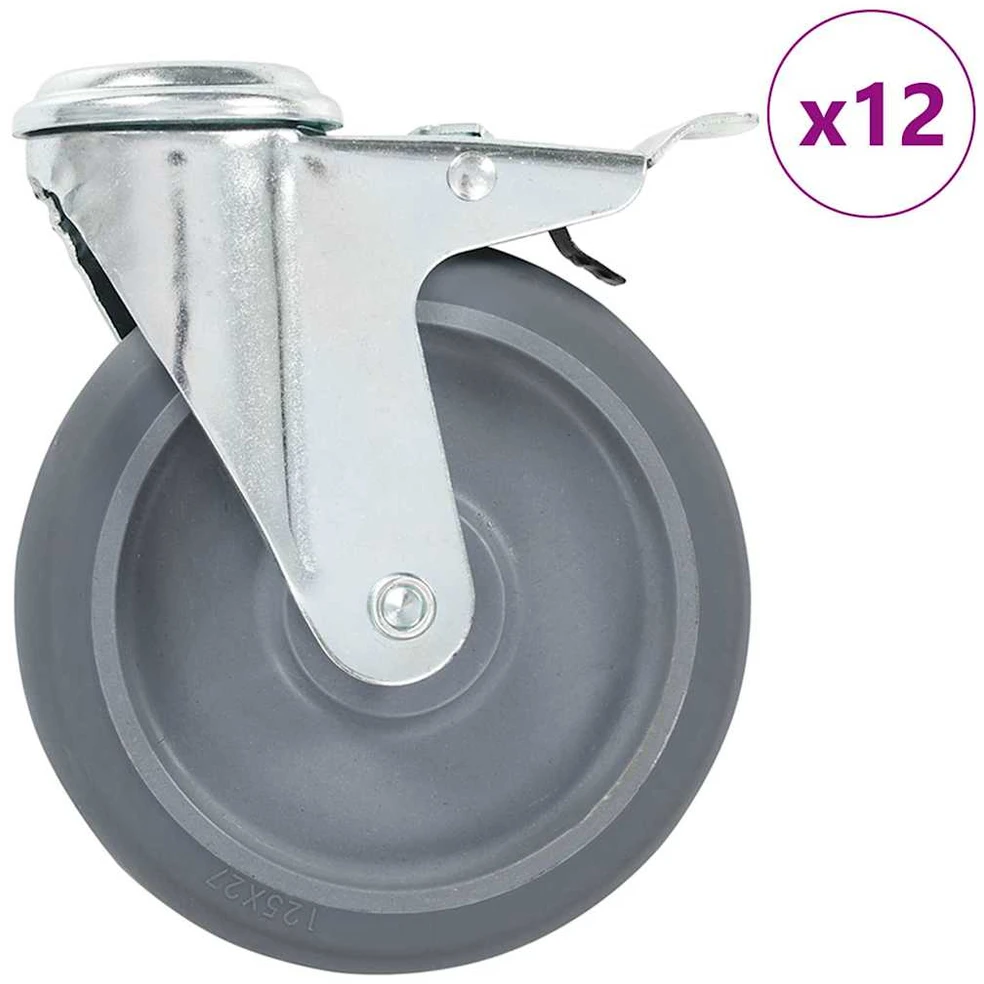 Ratukai, 12vnt., 125mm, pasukami, varžtu tvirtinami