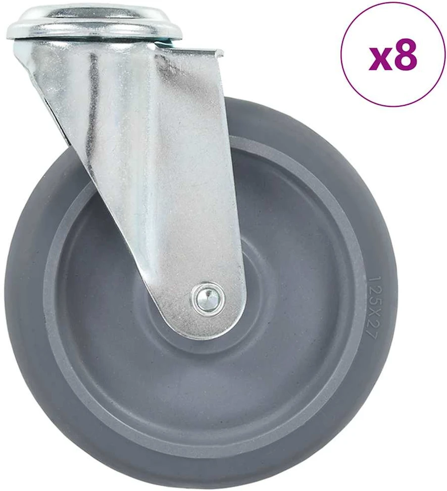 Ratukai, 8vnt., 125mm, pasukami, tvirtinami varžtu