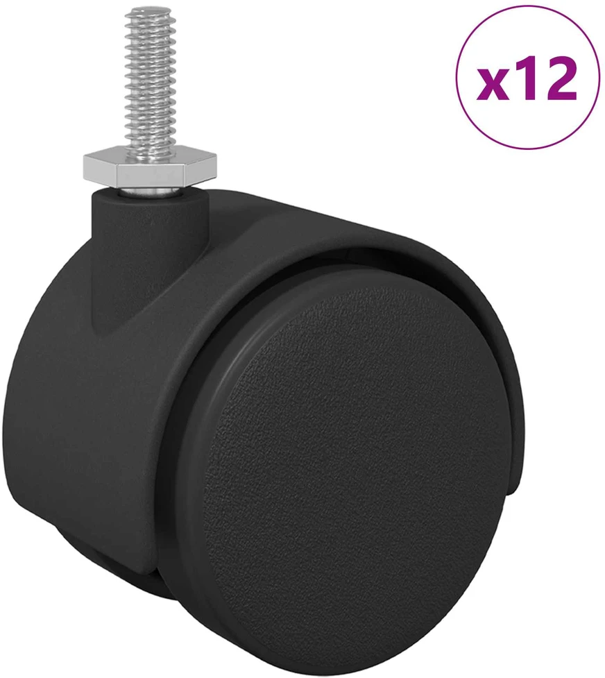 Ratukas 12 vnt. Juodas ir sidabrinis 40,1 x 40,1 x 37,8 mm