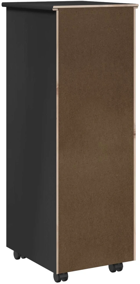 Ratuotas kabinetas 34 x 39 x 93,5 cm Kietas pušies medis Juoda