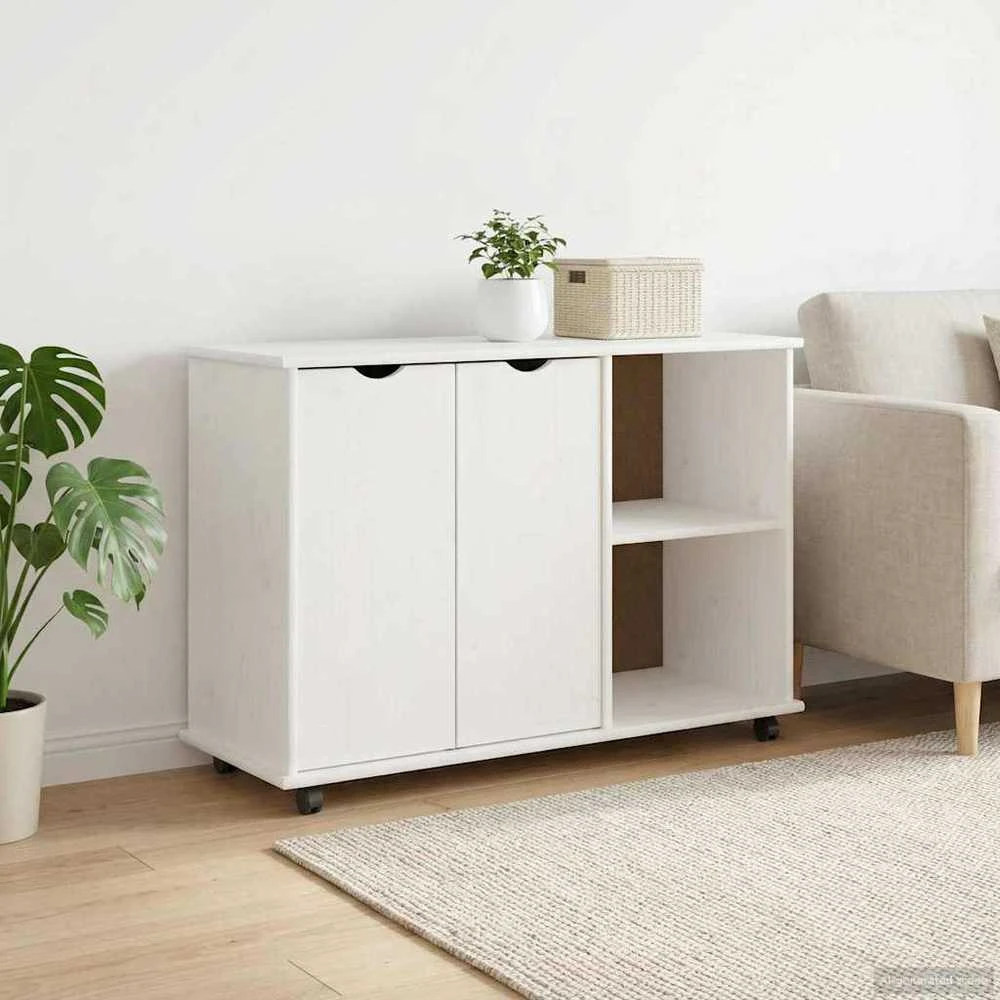 Ratuotas kabinetas Balta 100 x 39 x 65,5 cm Kietas pušies medis