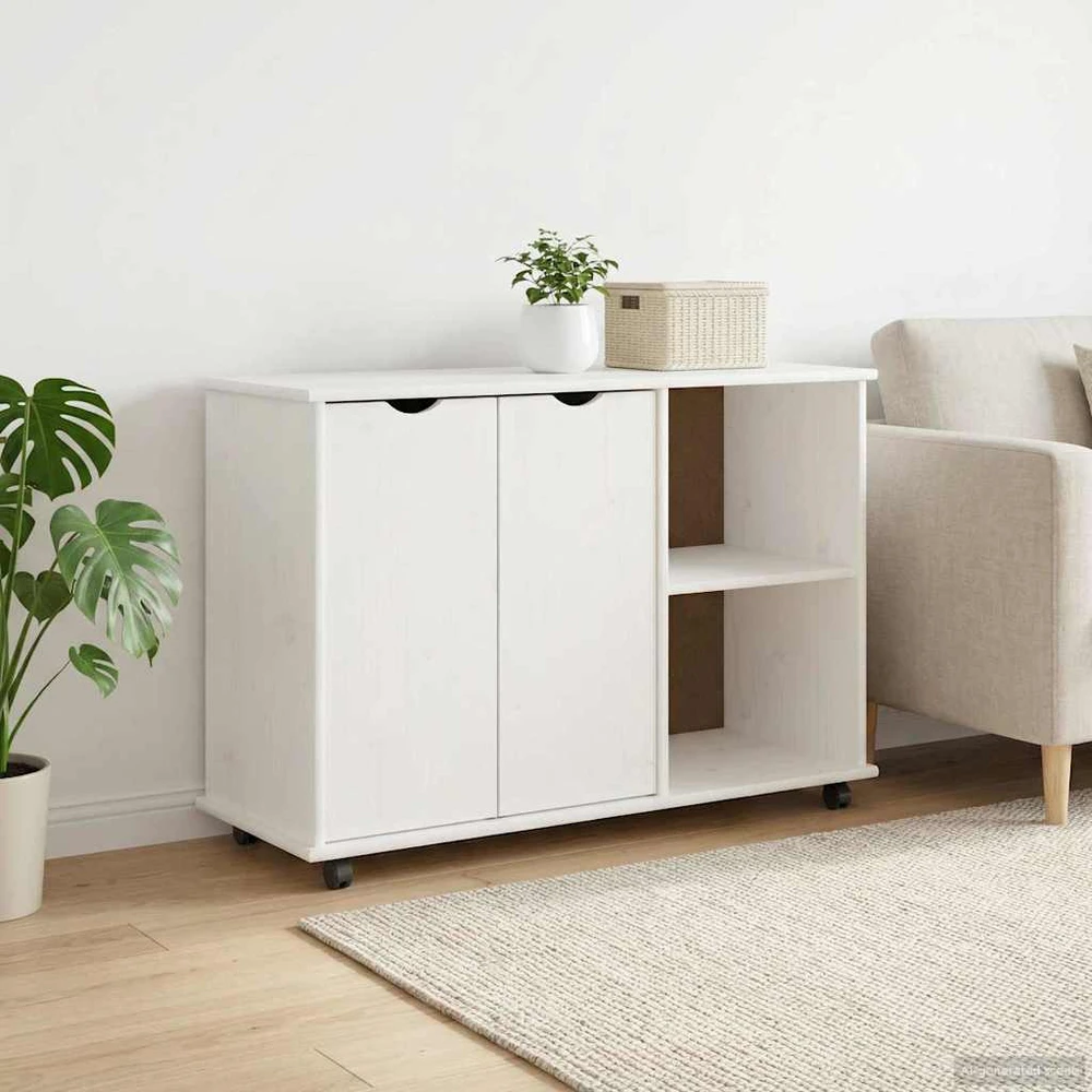 Ratuotas kabinetas Balta 100 x 39 x 65,5 cm Kietas pušies medis