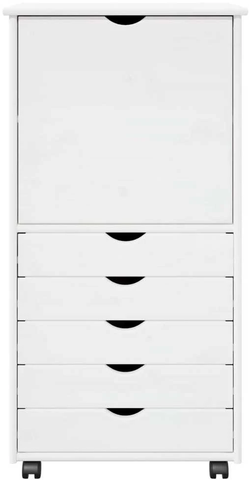 Ratuotas kabinetas 53 x 39 x 103 cm Kietas pušies medis Balta