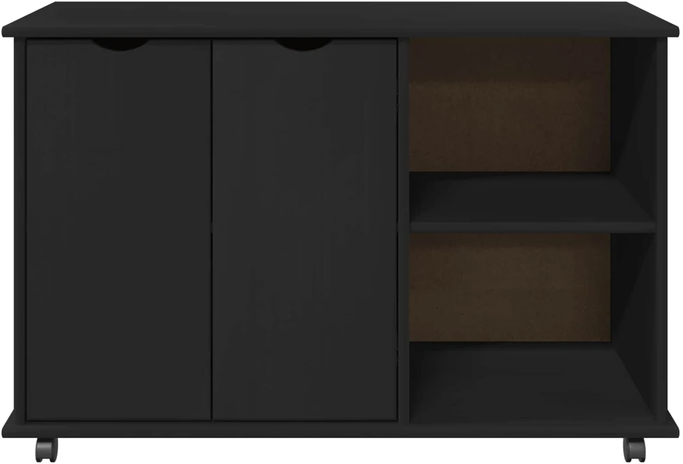 Ratuotas kabinetas Juoda 100 x 39 x 65,5 cm Kietas pušies medis