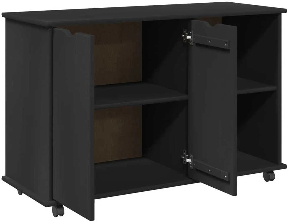 Ratuotas kabinetas Juoda 100 x 39 x 65,5 cm Kietas pušies medis