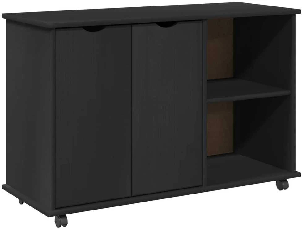 Ratuotas kabinetas Juoda 100 x 39 x 65,5 cm Kietas pušies medis