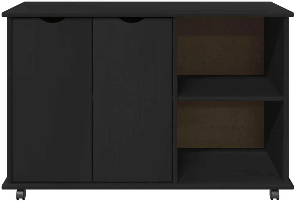 Ratuotas kabinetas Juoda 100 x 39 x 65,5 cm Kietas pušies medis