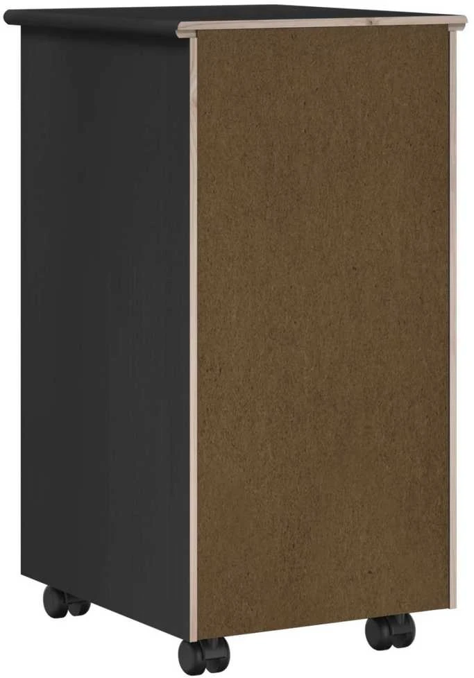 Ratuotas kabinetas 34 x 39 x 65,5 cm Kietas pušies medis Juoda
