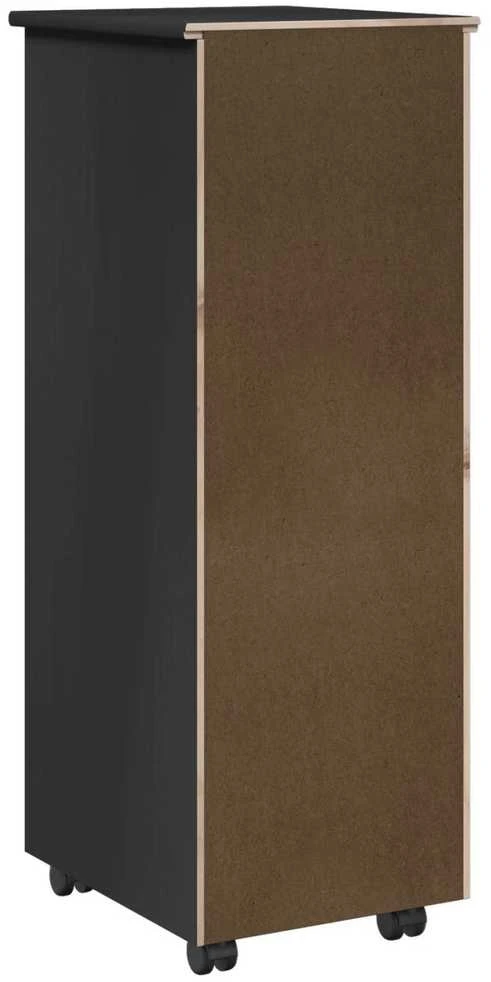 Ratuotas kabinetas 34 x 39 x 93,5 cm Kietas pušies medis Juoda