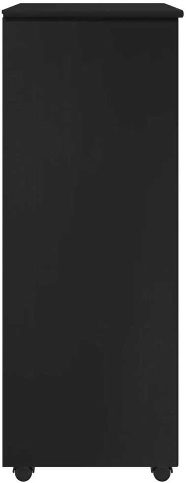 Ratuotas kabinetas 53 x 39 x 103 cm Kietas pušies medis Juoda