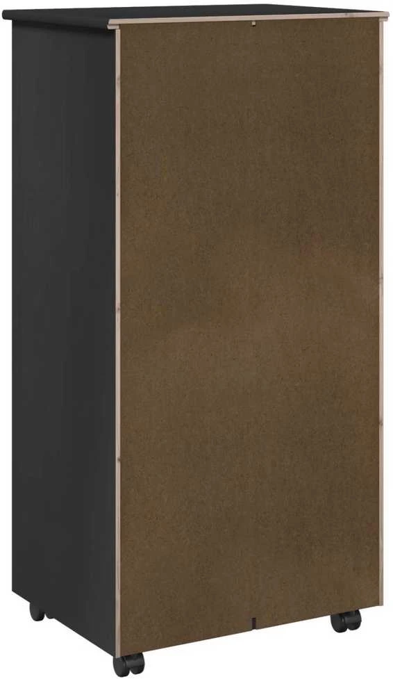Ratuotas kabinetas 53 x 39 x 103 cm Kietas pušies medis Juoda