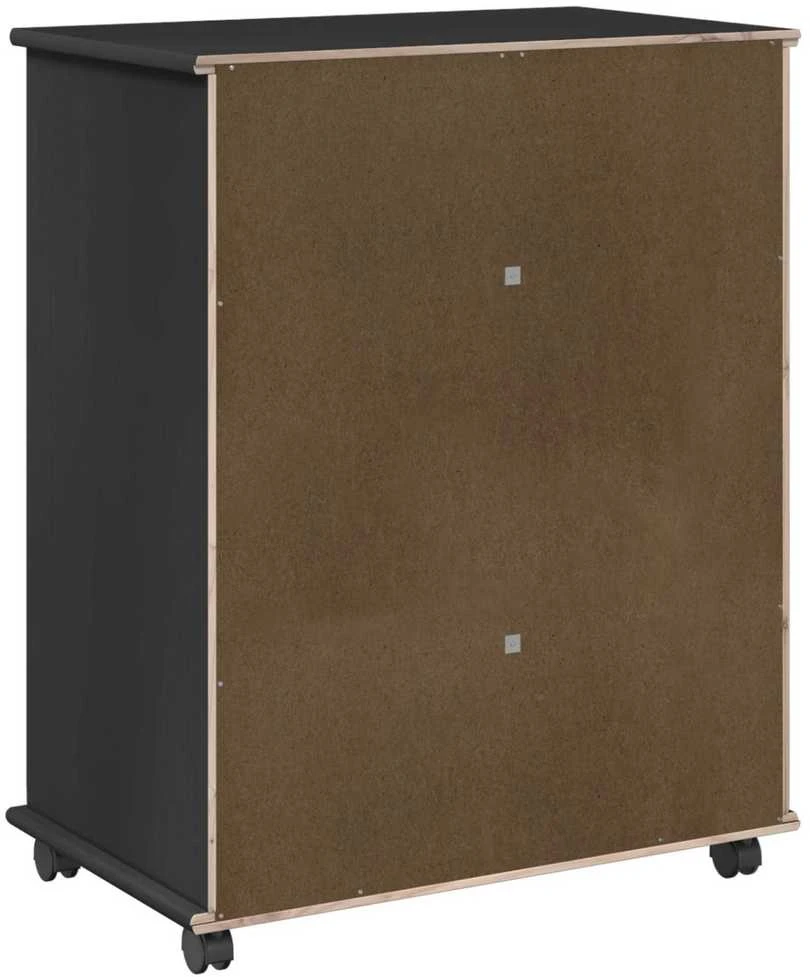Ratuotas kabinetas 63,5 x 39 x 79 cm Kietas pušies medis Juoda