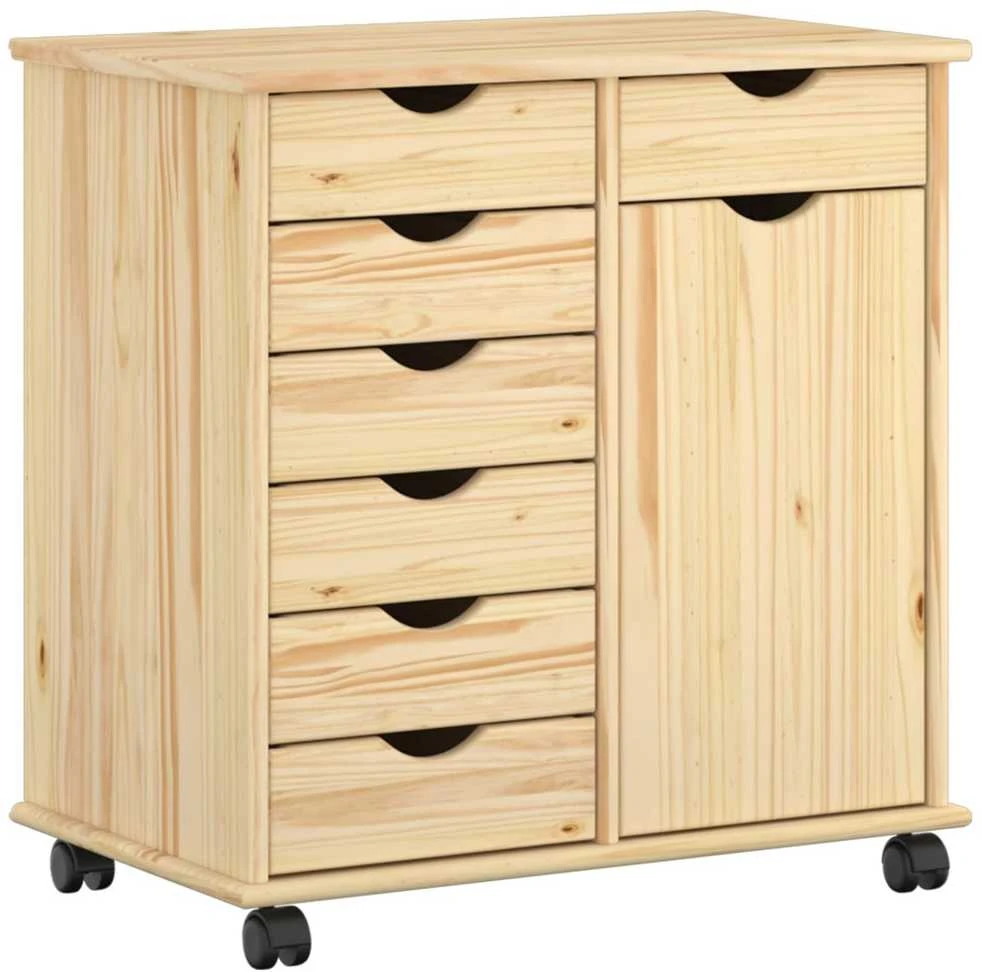 Ratuotas kabinetas 63,5 x 39 x 65,5 cm Kietas pušies medis Ruda