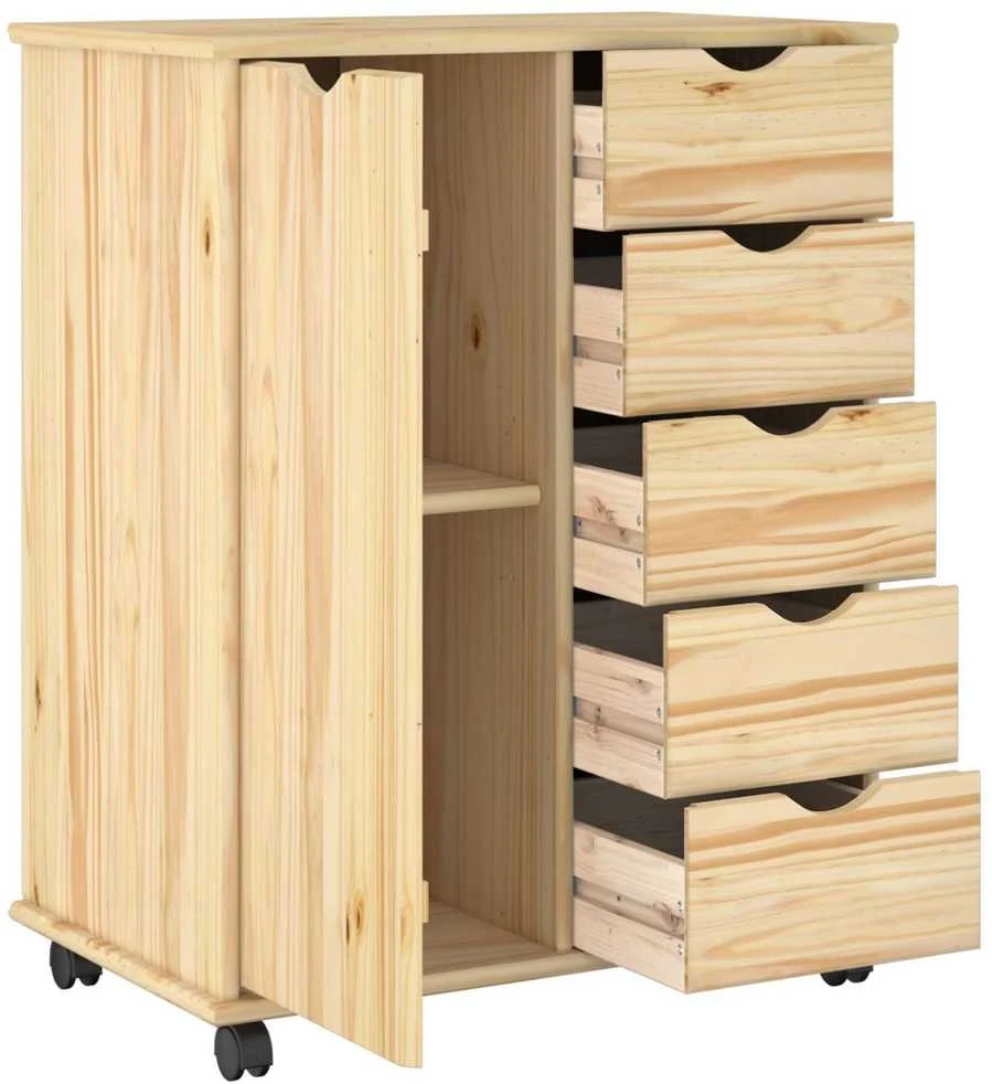 Ratuotas kabinetas 63,5 x 39 x 79 cm Kietas pušies medis Ruda